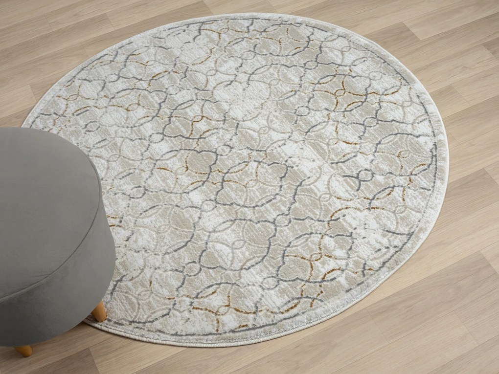 Kusový koberec My Floor CA60034 creme kruh, 120x120 (priemer) kruh, šedá, chodba / predsieň, My Flair