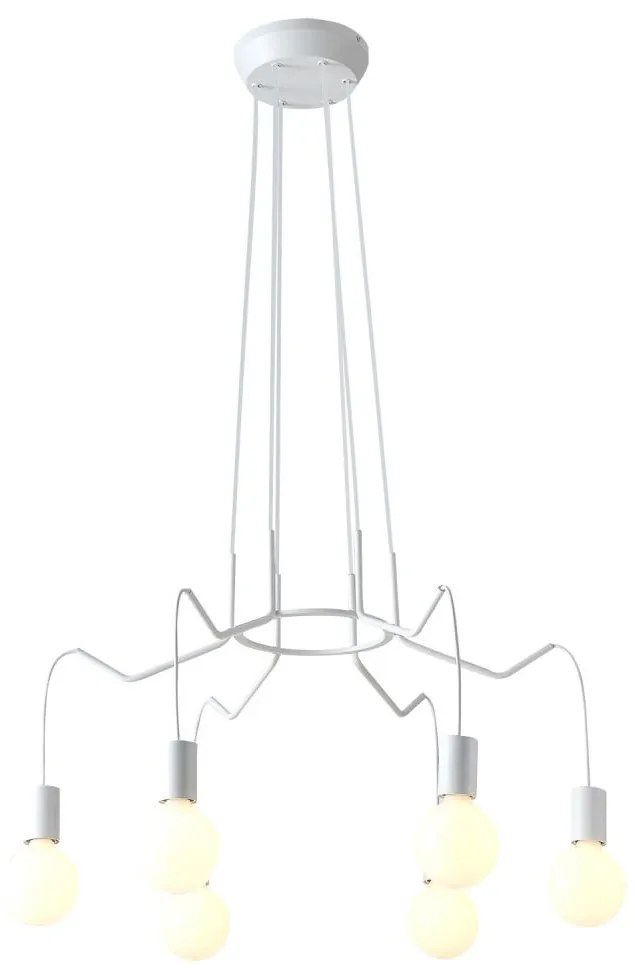 Luster na lanku BASSO 6xE27/40W/230V biela