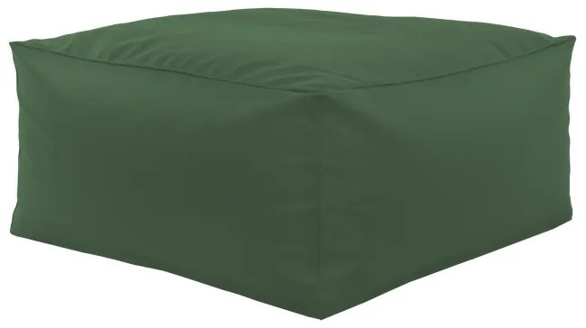 Taburetka tmavozelená kocka ekokoža