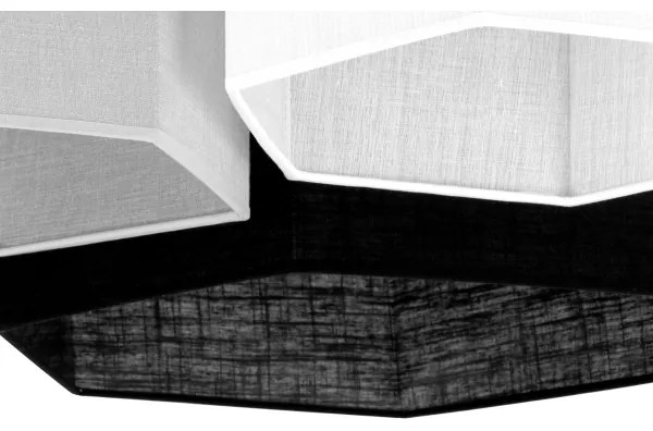 Duolla - Prisadený luster ROLLER TRIO HEX 3xE27/15W/230V čierna/šedá/biela