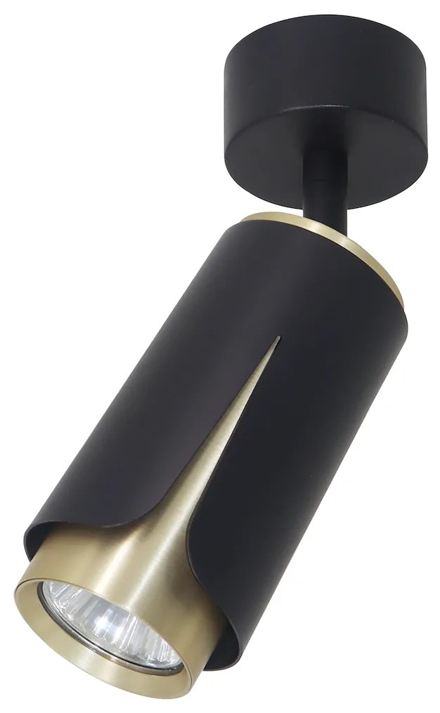 Bodové svietidlo Flower, 1x čierne/zlaté kovové tienidlo, b