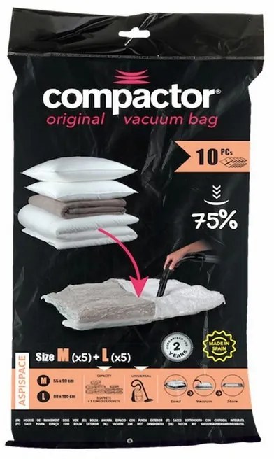 Vákuové úložné vrecká 5 x 70 l + 5 x 120 l, číra
