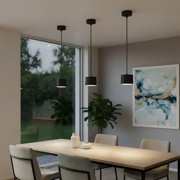BRILAGI - LED Závesný luster STRIPY na lane 1xGX53/15W/230V pr. 82 mm čierny