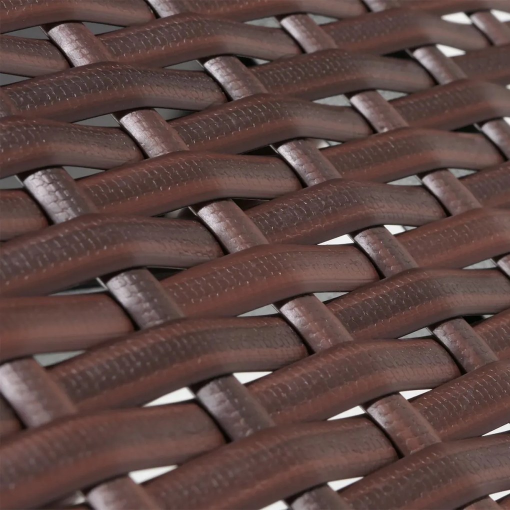 Záhradná lavica HWC-G16, polyratan - hnedá, krémový vankúš