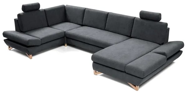 Rozkladacia rohová čalúnená sedacia súprava s úložným priestorom v tvare U AVESTA antracit