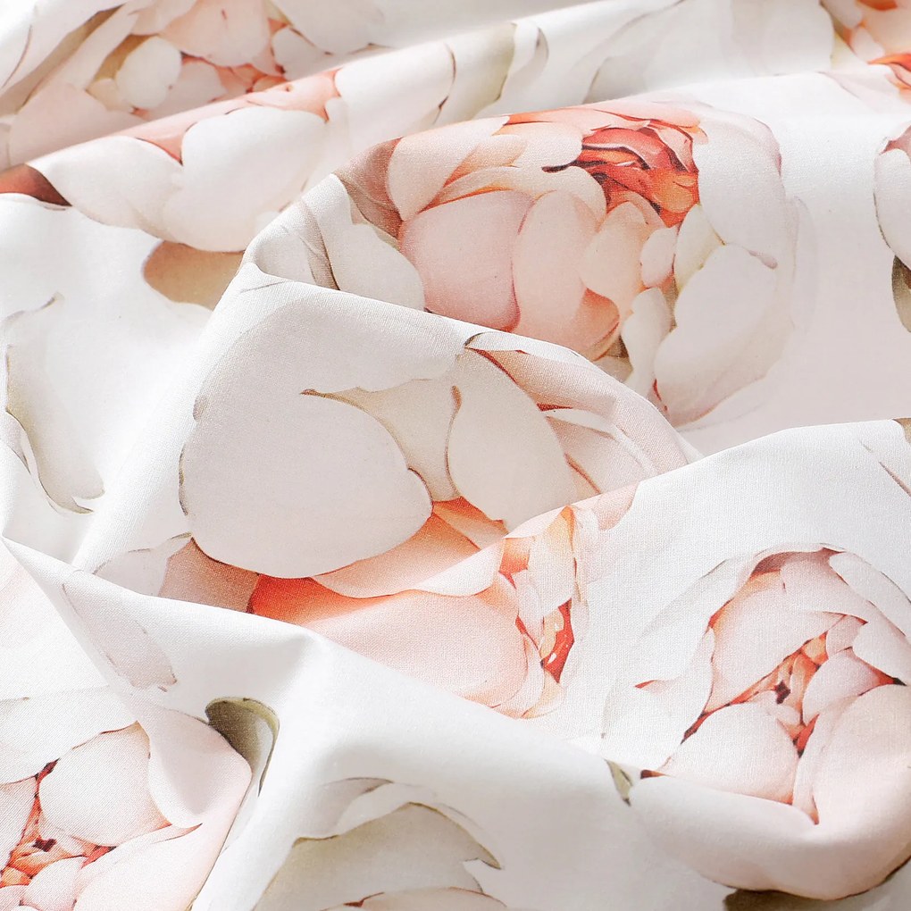 Goldea bavlnené posteľné obliečky deluxe - vôňa pivoniek 200 x 200 a 2ks 70 x 90 cm