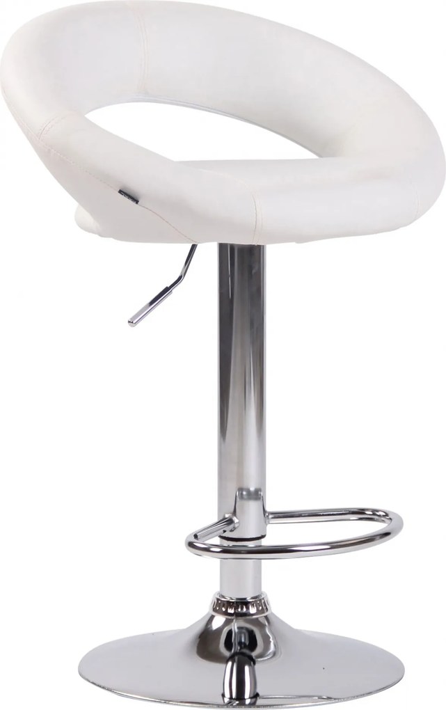 2x Barová stoličkaOlinda - koženka, chróm rám - biela