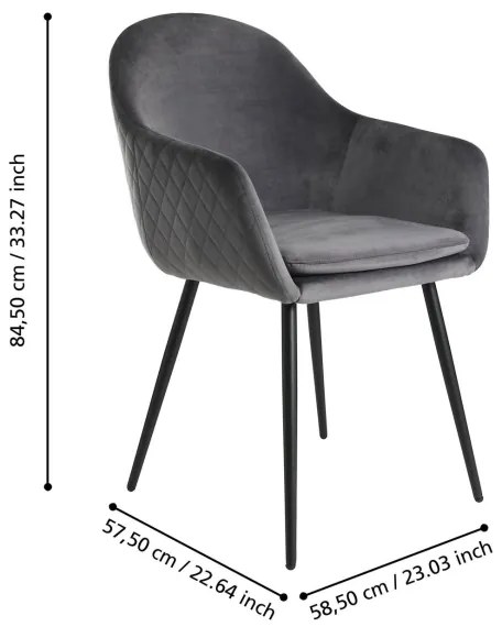 Eglo 424705 - Jedálenská stolička APALIT 87,5x58,5 cm šedá