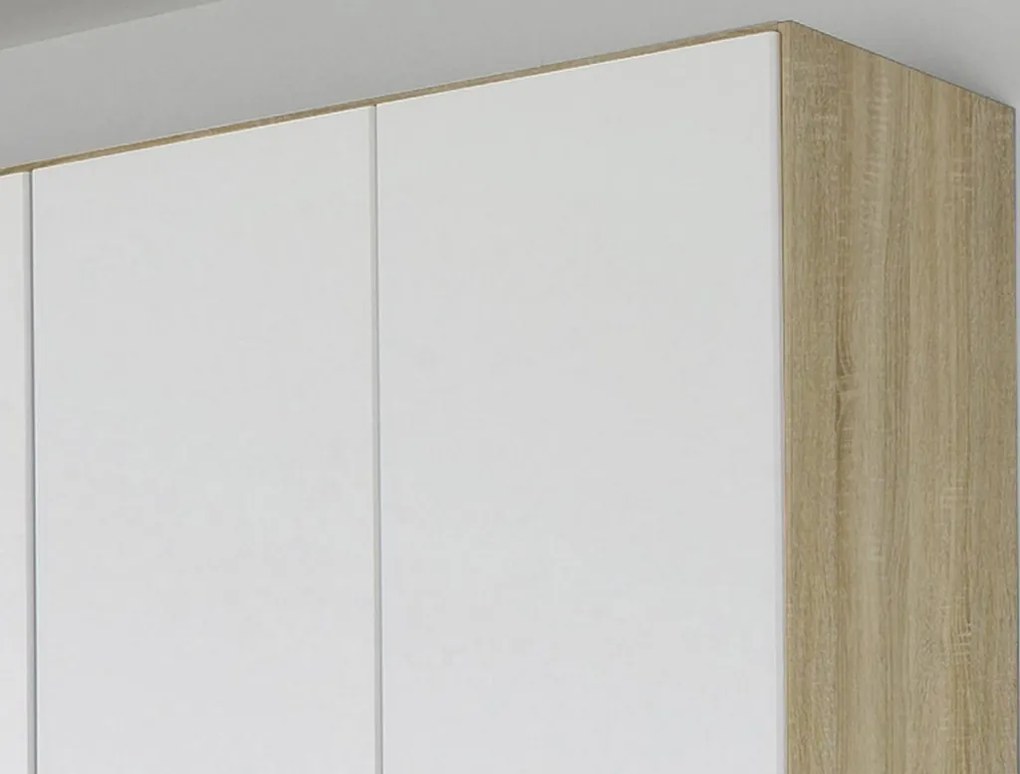 Šatníková skriňa Gamma, dub sonoma/biela