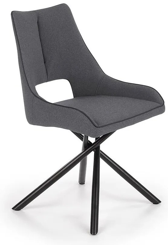 Stolička K409 tkanina/kov tmavý popol 49x52x84