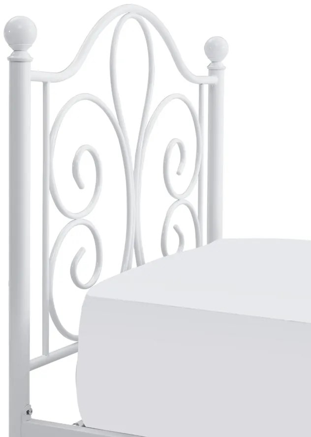 Kovová jednolôžková posteľ s roštom Panama 90 - biela