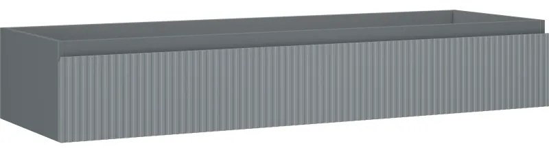 Mexen Rivel, kúpeľňová skrinka pod umývadlo 140 cm, 1 zásuvka, drážkovaná, grafitová matná, 91A20-14023-1-BF66