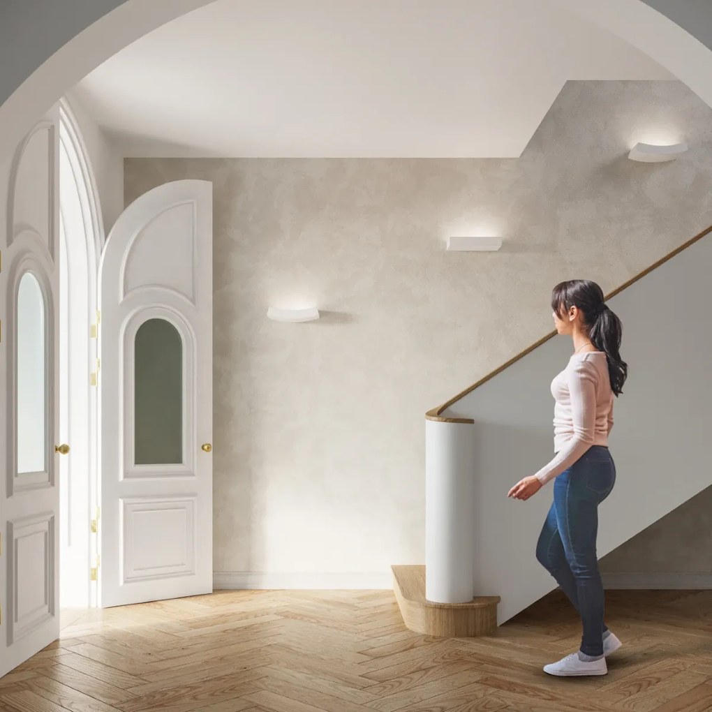 Nástenné svietidlo Hattor, 1x biele keramické tienidlo