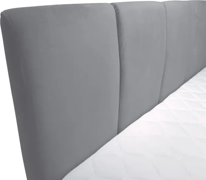 Posteľ boxspring Fresco 180x200 cm, svetlo šedá látka