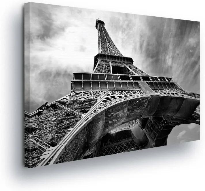 GLIX Obraz na plátne - Black and White Eiffel Tower II 100x75 cm
