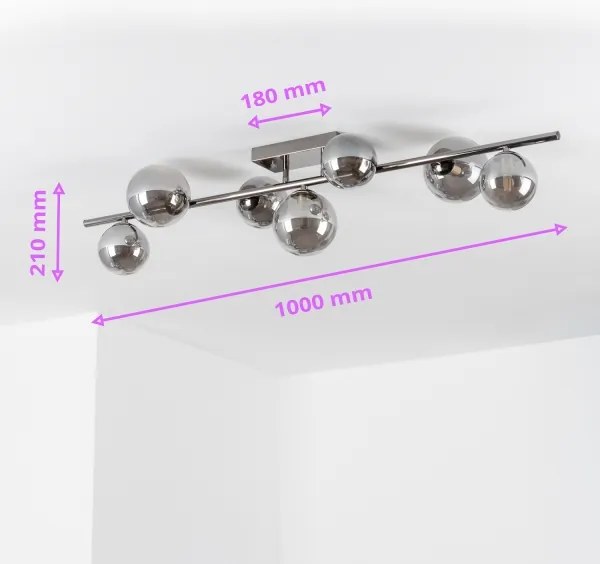 Brilagi - LED prisadený luster MILLA 7xG9/3W/230V čierny chróm/dymové sklo