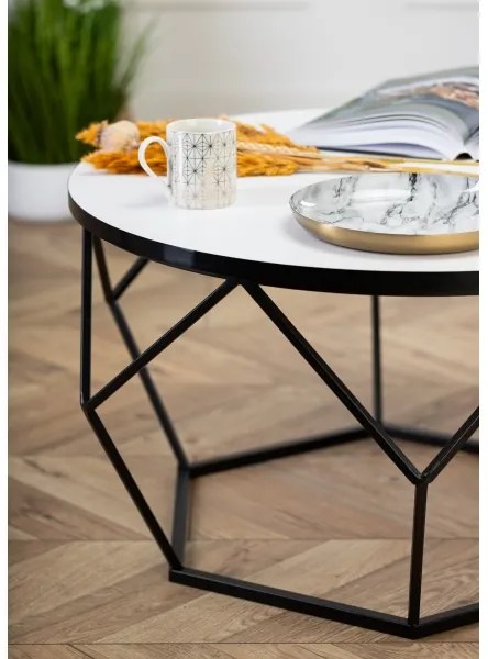 Konferenčný stolík DIAMOND 40x70 cm biela/čierna