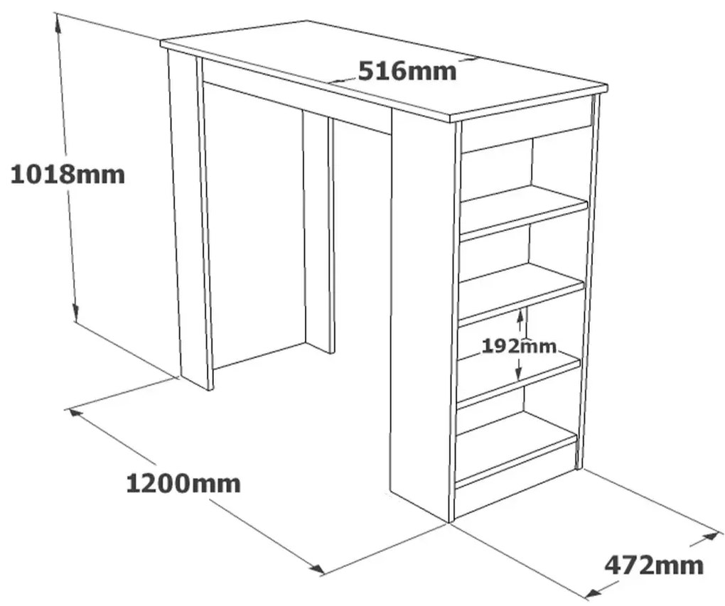 Barový stôl Houseland Masasi retro šedý/biely