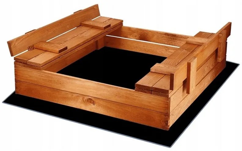 SPRINGOS Detské pieskovisko s krytom 98x98 cm SPRINGOS + podložka