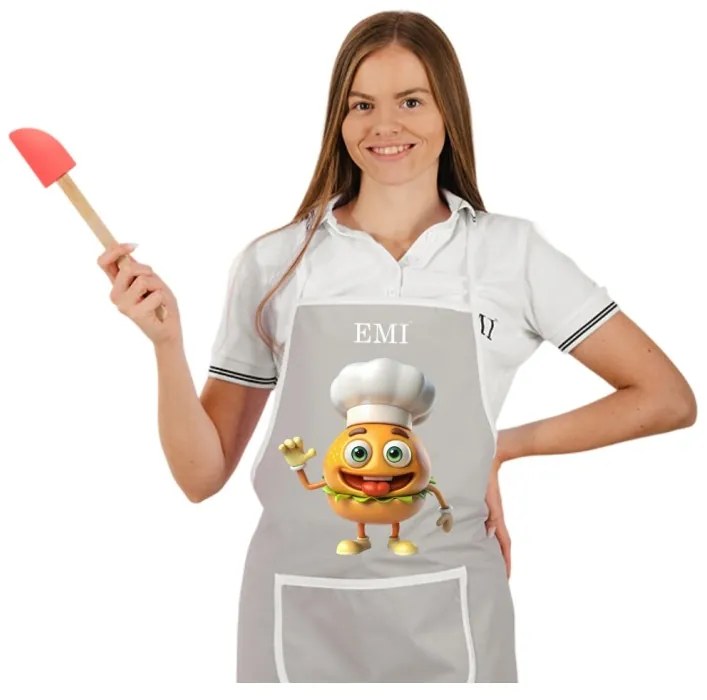 Kuchynská zástera Burger EMI, čierna