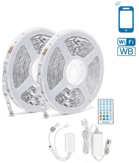 Aigostar - LED RGBW Stmievateľný pásik LED/48W/12V 2x7,5 m Wi-Fi