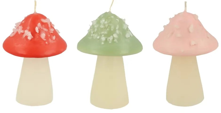 Sviečky v súprave 3 ks Mushroom – Meri Meri