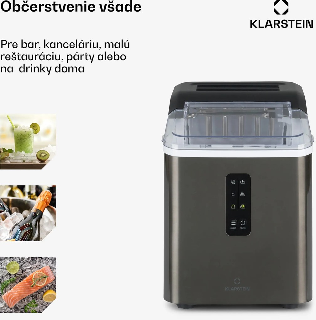 Klarstein Albaron Supreme výrobník ľadu Bullet 12 kg/24 h 1,5 l nerezová oceľ