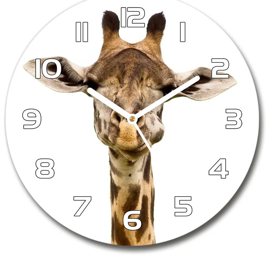 Sklenené nástenné hodiny okrúhle Žirafa pl_zso_30_f_53003309
