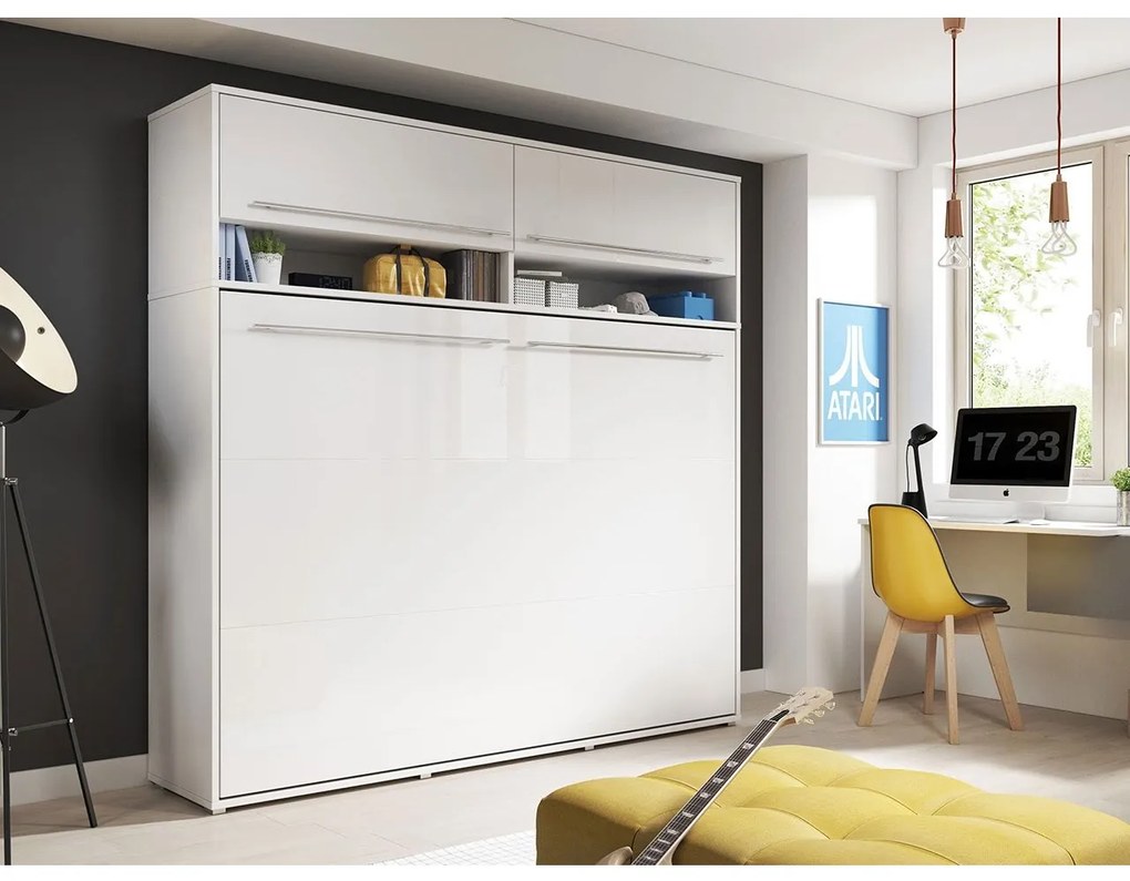 Sklápacia posteľ Concept Pro II, Farby: biela, Rozmer postele: 140x200