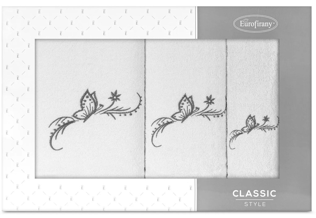 BAVLNENÝ UTERÁK FAIRY SADA 30X50 CM, 50X90 CM, 70X140 CM BIELA