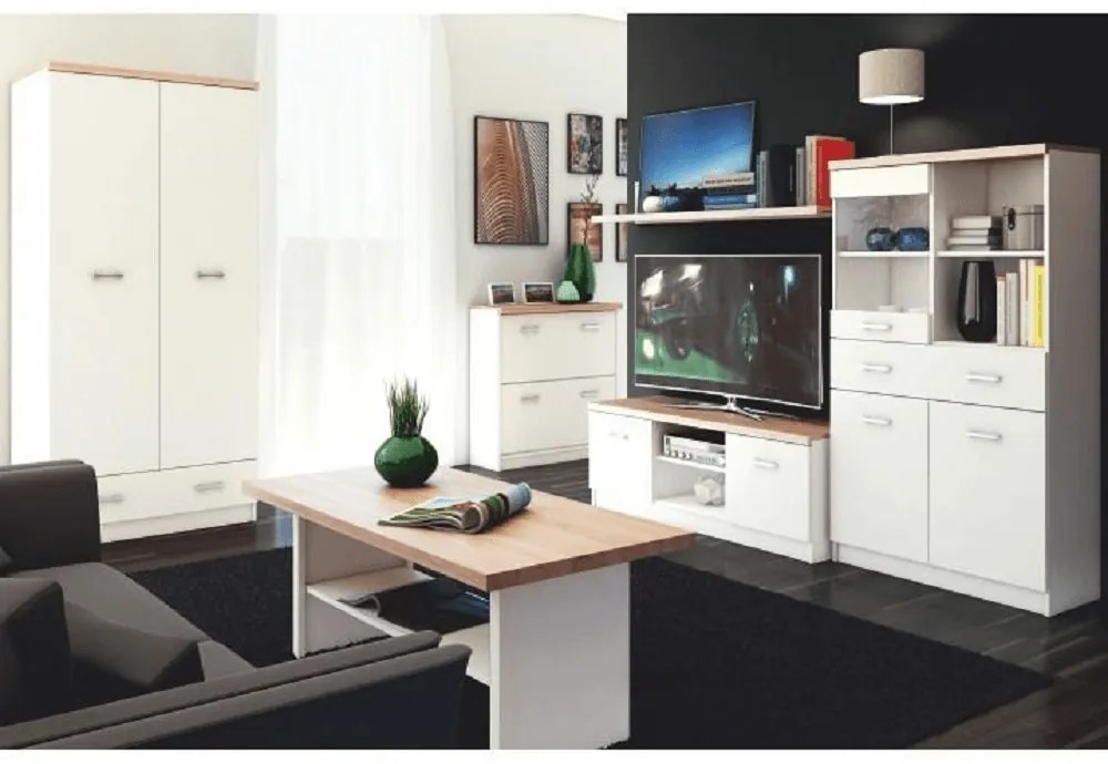 TV stolík TOPTY 2D typ 15, biely