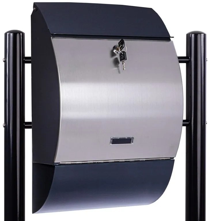 STILISTA poštová schránka so stojanom, oceľ, 33 x 17 cm