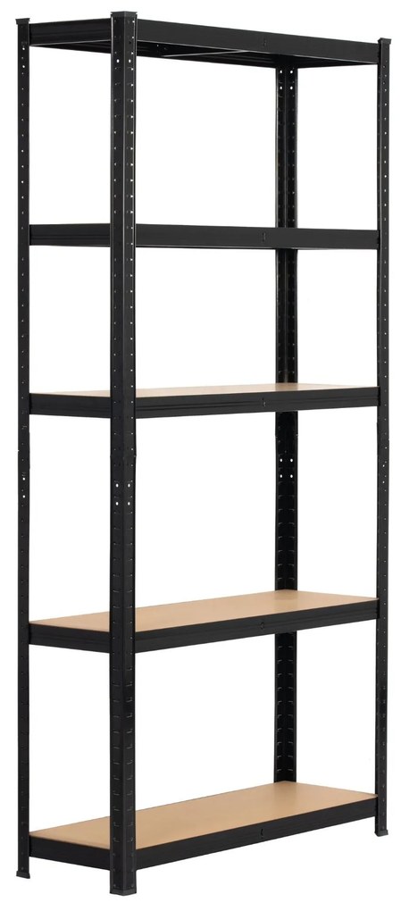 Sada 2 ks kovových regálů REGMET 90x30x180 cm černá