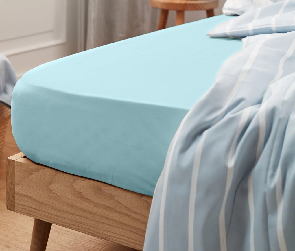 Džersejové napínacie prestieradlo, štandardná veľkosť, modré