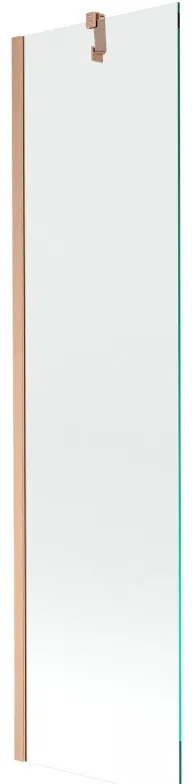 Mexen Next, 1-krídlová vaňová zástena 50 x 150 cm, 6mm číre sklo, medená matná, 895-050-000-00-00-65