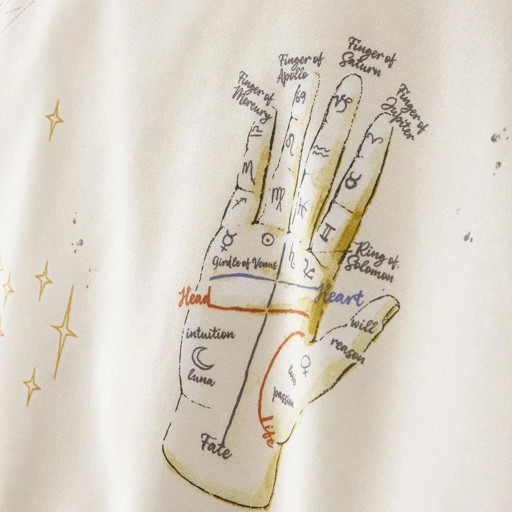 Modré/krémové obliečky na dvojlôžko/predĺžené 230x220 cm Astrology – Sassy B