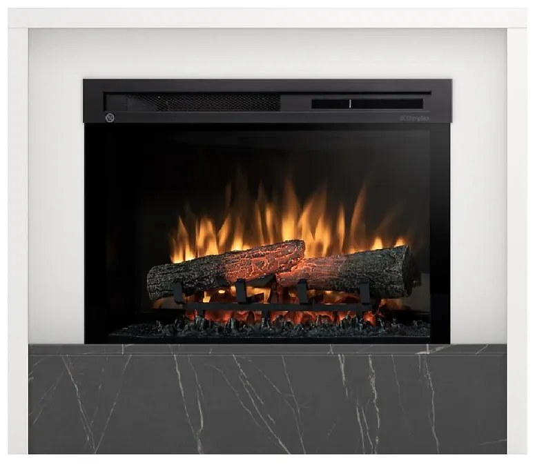 Elektrický krb Klar 28 biely/čierny mramor