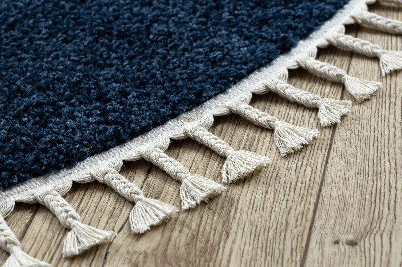 Dywany Łuszczów, Kusový koberec Berber 9000 navy kruh, 120x120 (priemer) kruh, modrá, obývacia izba