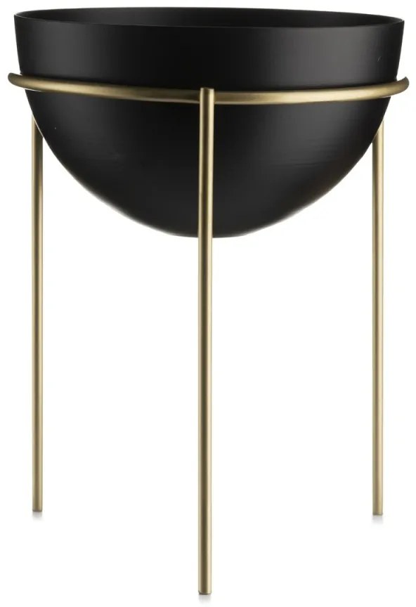 Kvetináč na stojane LOFT II 25 cm čierna/zlatá