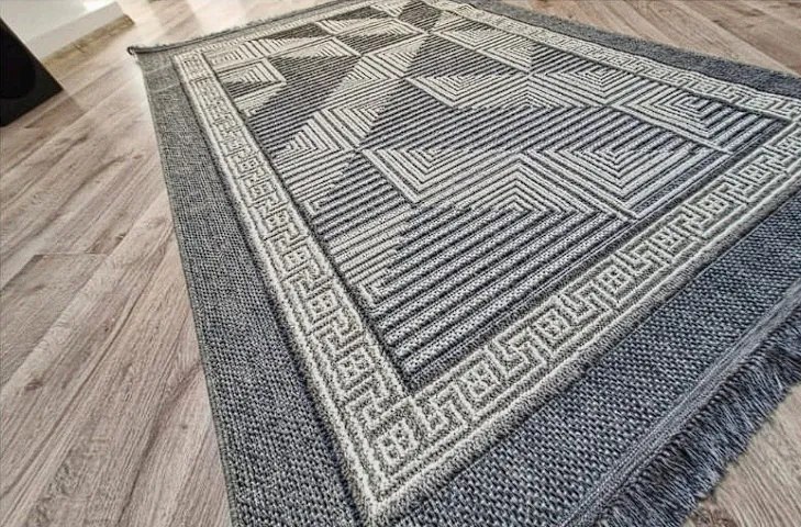 HU Sivý moderný koberec Boho 874-S s kockovaným vzorom Rozmer: 60x100 cm