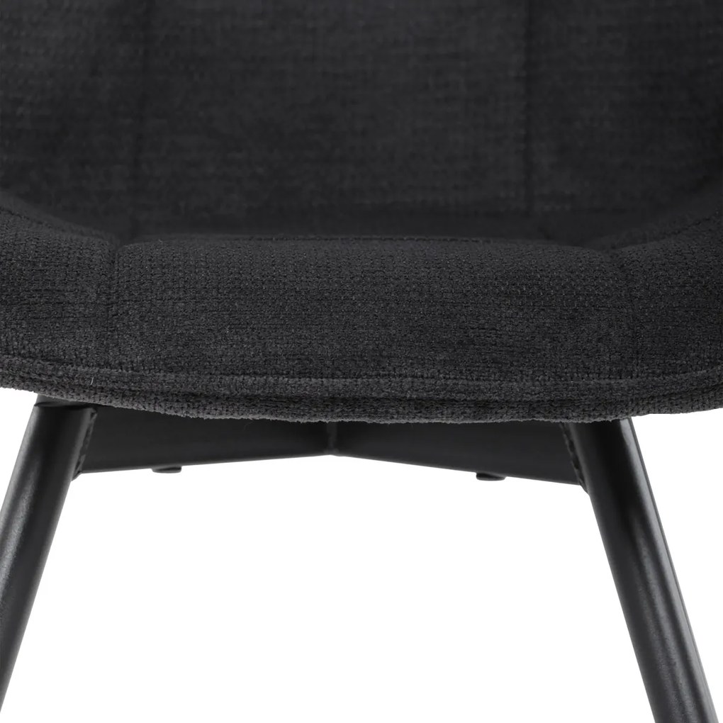 Autronic - Židle jídelní, černá látka, černý kov, otočný mechanismus 90°/90° (L/P) - funkce reset - HC-T1130 BK2