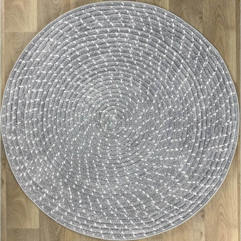 TA Koberec 250654W BARI PRINT Sivý Okrúhly Rozmer: 120x120 cm