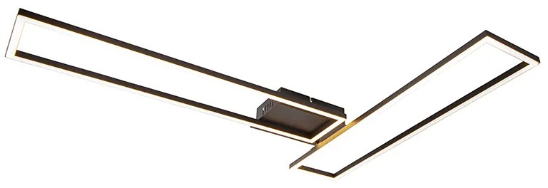 Stropné svietidlo predĺžené čierne 3-stupňové stmievateľné - Plazas Novo