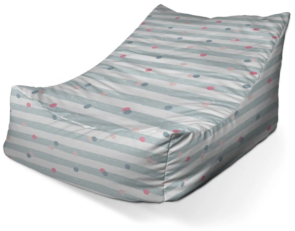 Sablio Sedací vak Lounge Bodky a pruhy - 80 x 95 x 50 cm