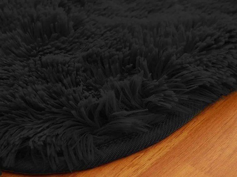 TZ Čierny obdĺžnikový shaggy koberec Lana Rozmer: 80x150