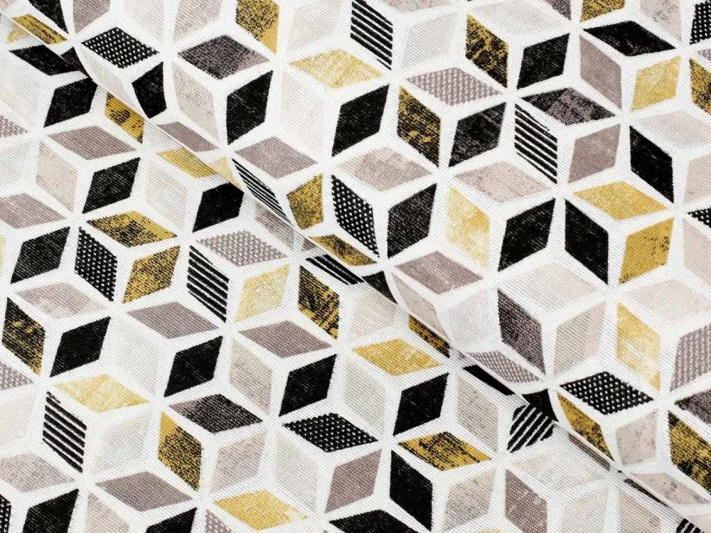 Biante Dekoračný obdĺžnikový obrus Leona LN-065 Zlato-čierna mozaika 100x140 cm
