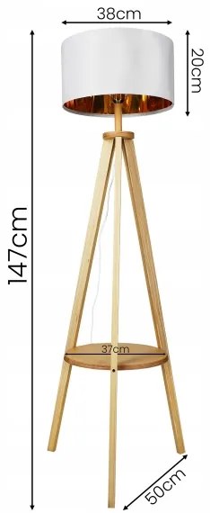 Stojacia lampa 1xE27/40W/230V biela