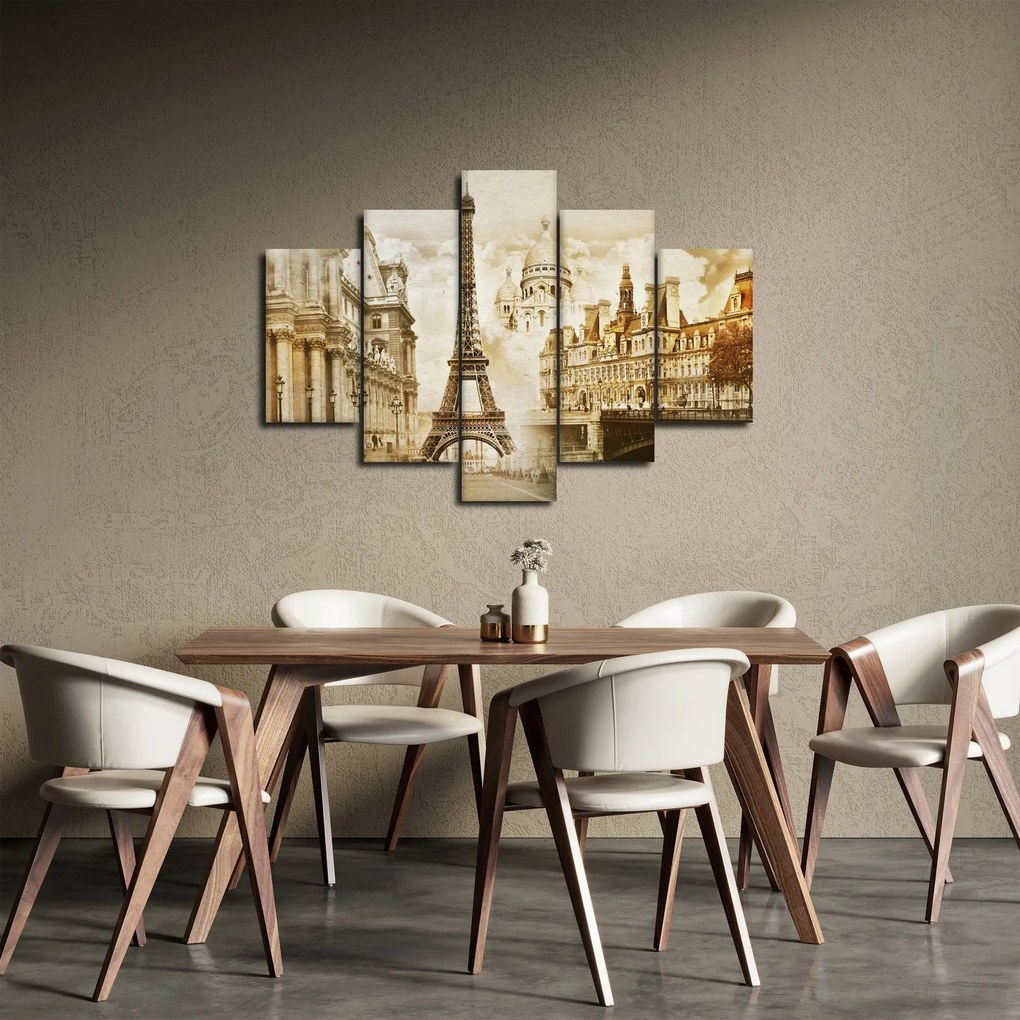 Obraz - Parížske pamiatky (150x105 cm)