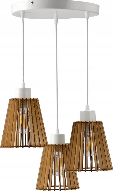 Drevená závesná stropná lampa E27
