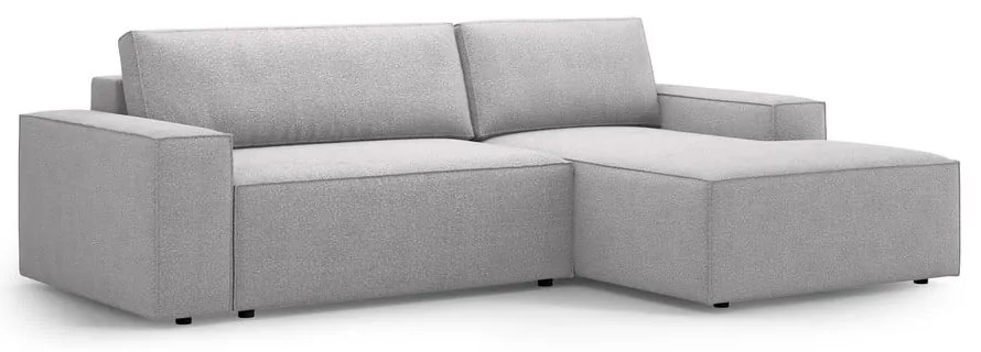 Svetlosivá rozkladacia rohová pohovka z textílie bouclé (pravý roh) Jodie – Micadoni Home